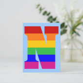 Carte Postale LETTRE arc-en-ciel N (Debout devant)