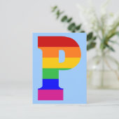 Carte Postale LETTRE arc-en-ciel P (Debout devant)