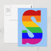 Carte Postale LETTRE arc-en-ciel S (Devant / Derrière)