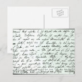 Carte Postale Lettre autographe de Franz Schubert (Devant / Derrière)