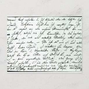 Carte Postale Lettre autographe de Franz Schubert
