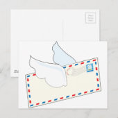 Carte Postale Lettre avec ailes (Devant / Derrière)