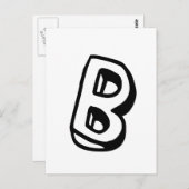 Carte Postale Lettre B (Devant / Derrière)