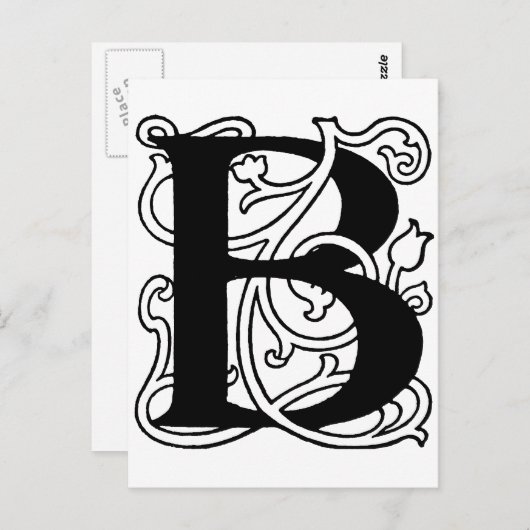 Carte Postale Lettre B (Devant / Derrière)