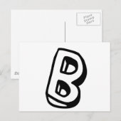 Carte Postale Lettre B (Devant / Derrière)
