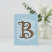 Carte Postale Lettre B Conception du monogramme (Debout devant)