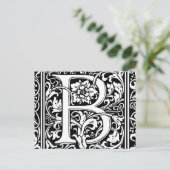 Carte Postale Lettre B Monogramme médiéval Art Nouveau (Debout devant)