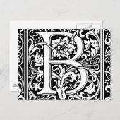 Carte Postale Lettre B Monogramme médiéval Art Nouveau (Devant / Derrière)