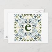 Carte Postale LETTRE Baroque E (Devant / Derrière)