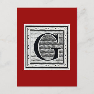 Carte Postale Lettre bloc "G" Bois coupé première