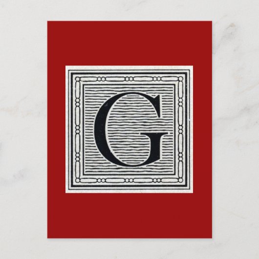 Carte Postale Lettre bloc "G" Bois coupé première (Devant)