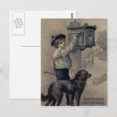 Carte Postale Lettre boîte aux lettres mignonne petit chien (Devant / Derrière)