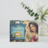 Carte Postale Lettre boîte aux lettres petite fille mignonne Ros (Debout devant)