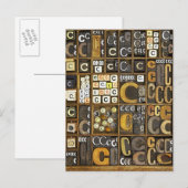 Carte Postale Lettre C (Devant / Derrière)