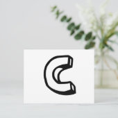 Carte Postale Lettre C (Debout devant)
