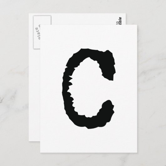 Carte Postale Lettre C (Devant / Derrière)