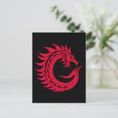 Carte Postale Lettre C de style dragon, alphabet du dragon, mono (Debout devant)