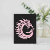 Carte Postale Lettre C de style dragon, alphabet du dragon, mono (Debout devant)