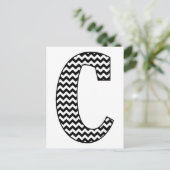 Carte Postale Lettre Chevron noir et blanc C Monogramme (Debout devant)