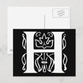 Carte Postale Lettre chic H (Devant / Derrière)