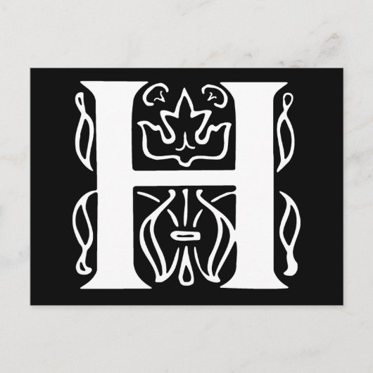 Carte Postale Lettre chic H (Devant)