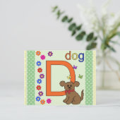 CARTE POSTALE LETTRE CHIEN D (Debout devant)