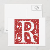 CARTE POSTALE LETTRE COEUR MARIAGE R (Devant / Derrière)