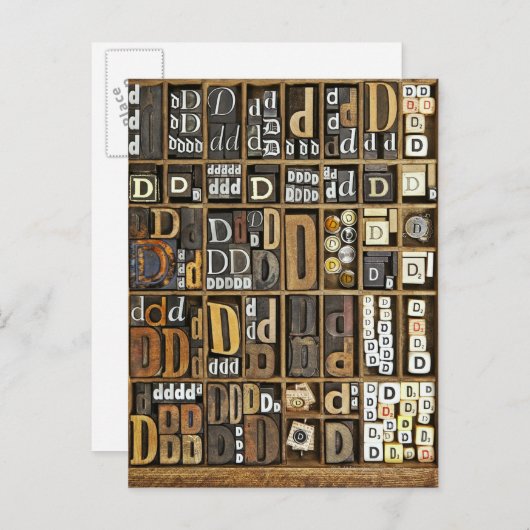Carte Postale Lettre D (Devant / Derrière)