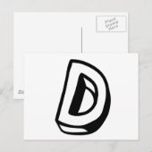 Carte Postale Lettre D (Devant / Derrière)