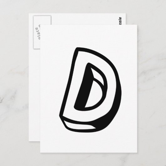 Carte Postale Lettre D (Devant / Derrière)