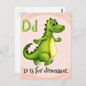 Carte Postale Lettre D (Devant / Derrière)