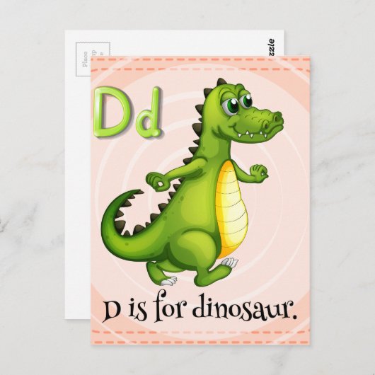 Carte Postale Lettre D (Devant / Derrière)