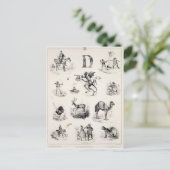 Carte Postale Lettre D d'un abécédaire, 1832 (Debout devant)