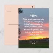 Carte Postale LETTRE D'AMOUR Maman Beau coucher De Soleil Fête d (Devant / Derrière)