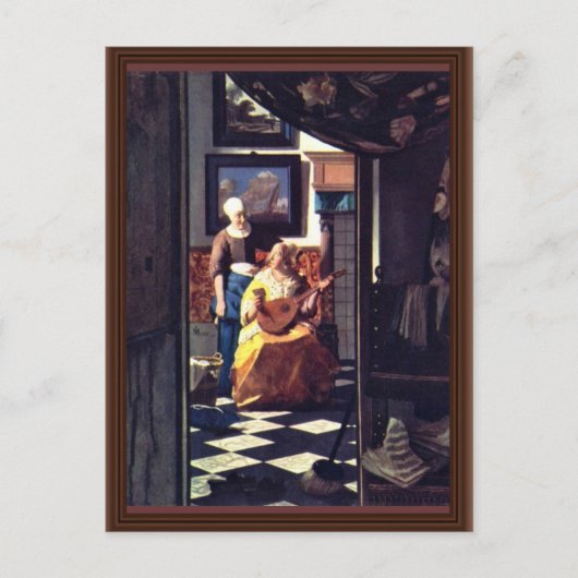 Carte Postale Lettre D'Amour, Par Johannes Vermeer (Devant)