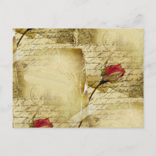 Carte Postale Lettre d'amour Vintage