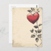 Carte Postale Lettre d'amour vintage (Devant / Derrière)