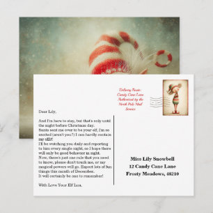 Carte Postale Lettre d'arrivée de l'elfe Message de bienvenue
