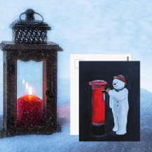 Lettre de bonhomme de neige au Père Noël Peinture