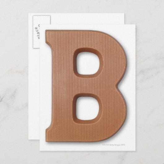 Carte Postale Lettre de chocolat b (Devant / Derrière)