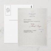 Carte Postale Lettre de démission du Président Richard M. Nixon (Devant / Derrière)