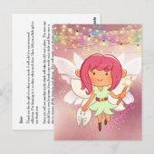 Carte Postale Lettre de fée de dent | poteau d'ossature or princ (Devant / Derrière)