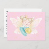 Carte Postale Lettre de la fée des dents princesse avec pièce d' (Devant / Derrière)