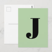 Carte Postale Lettre de l'alphabet | Initiale minimaliste person (Devant / Derrière)