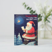 Carte Postale Lettre de lecture père Noël Retro personnalisée No (Debout devant)