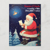 Carte Postale Lettre de lecture père Noël Retro personnalisée No (Devant)