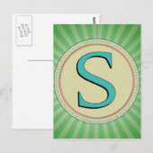 CARTE POSTALE LETTRE DE MONOGRAMME DE S (Devant / Derrière)
