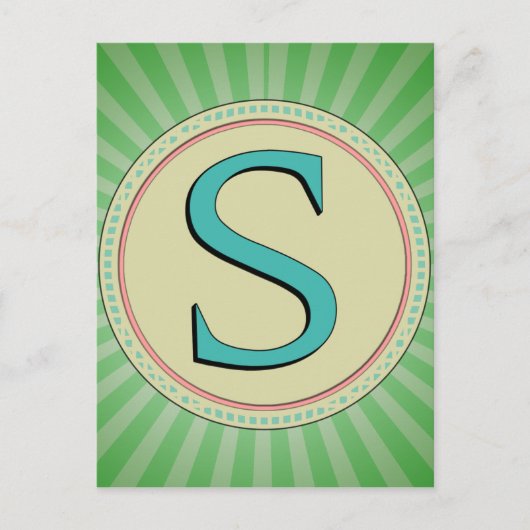 CARTE POSTALE LETTRE DE MONOGRAMME DE S (Devant)