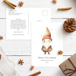 Carte Postale Lettre de Père Noël à bébé Cute Beige Boho