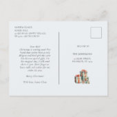 Carte Postale Lettre de Père Noël à bébé Rouge Vert mignonne (Dos)